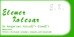 elemer kolcsar business card